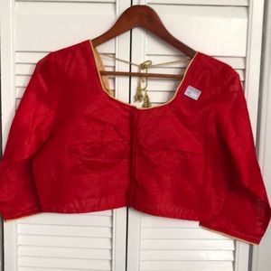 Raw art silk party wear readymade blouse for saree